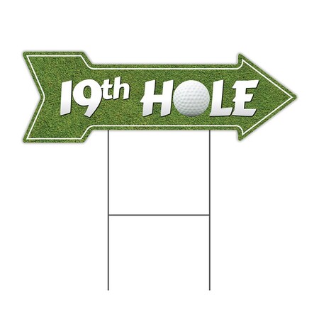 Signmission 19th Hole Arrow Yard Sign Funny Home Decor 36in Wide C-ARROW12-999999